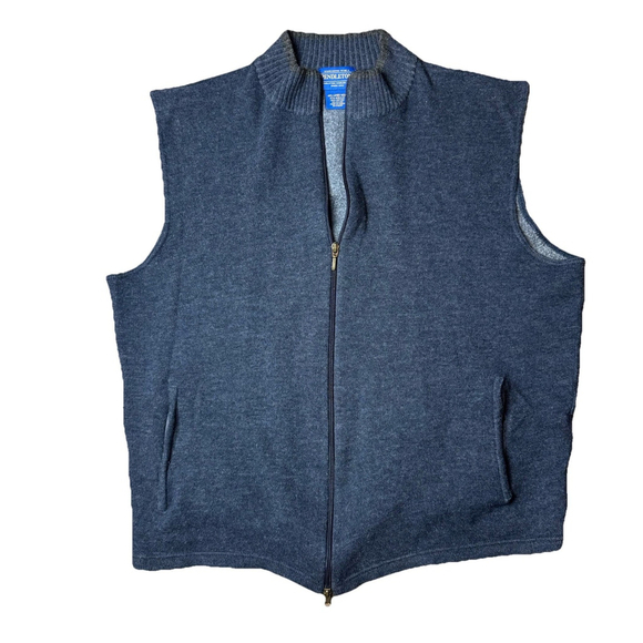 Pendleton Lambswool Men's Full Zip Sweater Vest Jacket Size XL Maroon Navy Blue - Picture 2 of 7